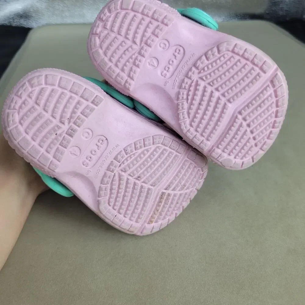Fun Lab Unicorn Crocs Shoes Baby Girls Size‎ 4 Pink Clog Slip On Comfort Sandals